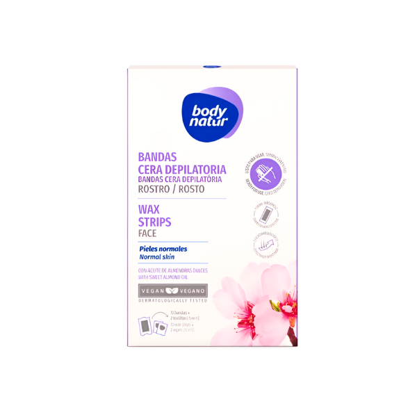 Body Natur bandas cera facial Almendras Dulces 12 unidades